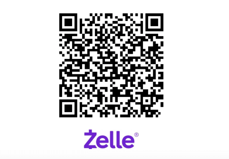Código QR de Zelle para el fondo de luna de miel